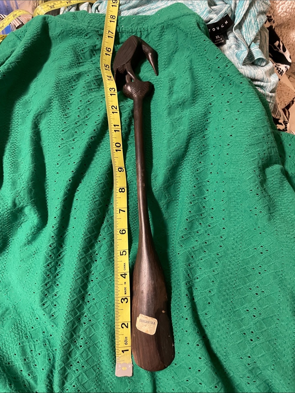 Handcarved Dark Brown Wooden Spoon - Decorative Home Accent